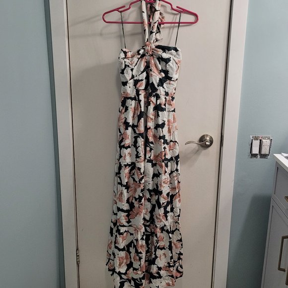XS Abercrombie & Fitch Knotted Halter Floral Maxi Dress - Picture 2 of 12